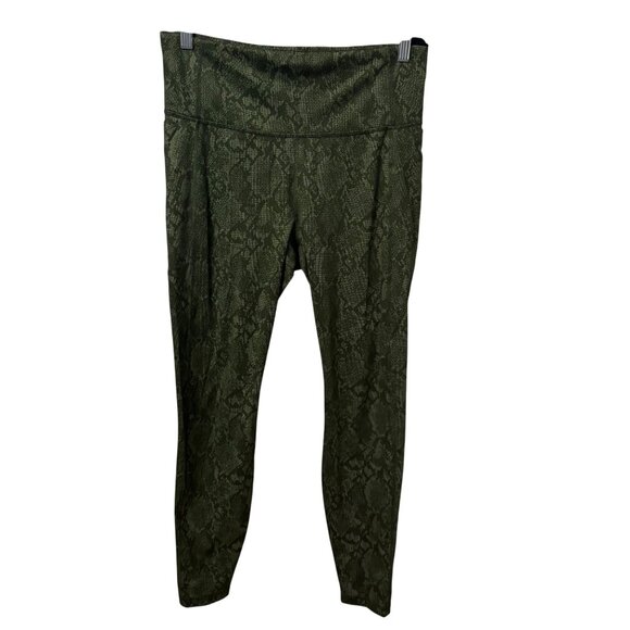 All In Motion Olive Green Snake Print High-Rise Leggings Womens Size Large - Picture 1 of 6